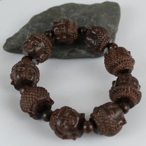 Janshop Gautama Boeddha Hoofd Agarhout Houten Armband