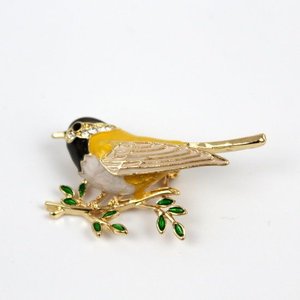 Janshop Oriole Vogel Broche Emaille