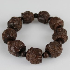 Janshop Gautama Boeddha Hoofd Agarhout Houten Armband