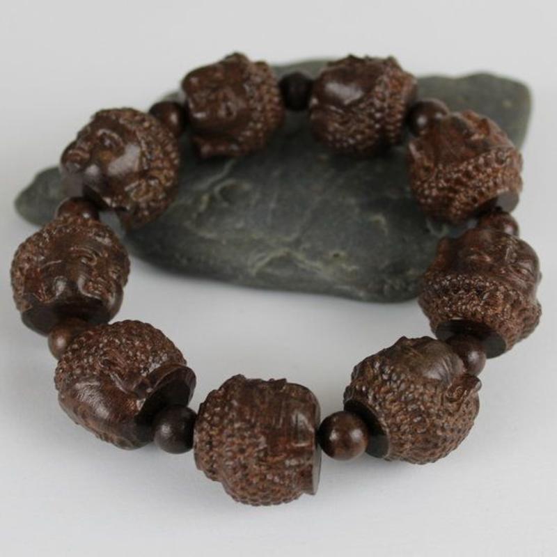 Gautama Boeddha Hoofd Agarhout Houten Armband