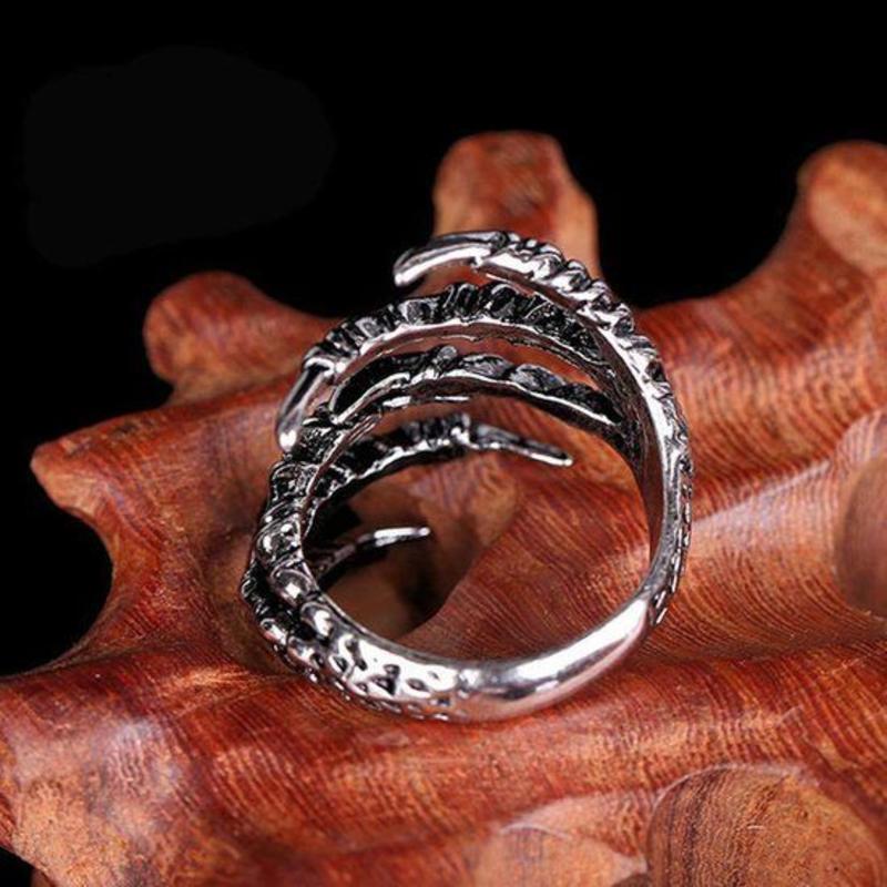 Janshop Open ring verstelbaar klauwen zilveren kleur