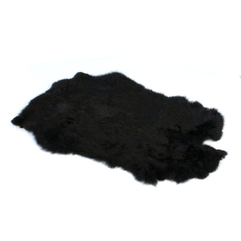 Janshop Konijnenvacht 60 x 35cm zwart geverfd