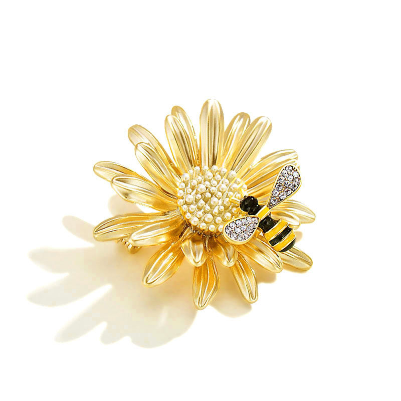 Janshop Madeliefje Bij / Hommel Broche Goud