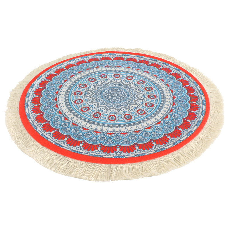 Janshop Hippie Yippie Ronde Muismat met Kwastjes