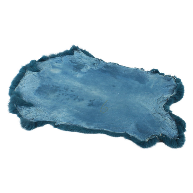 Janshop Konijnenvacht 60 x 35cm zeeblauw geverfd