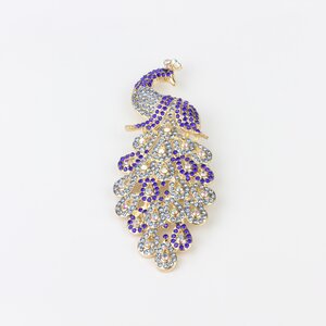 Janshop Pauw Broche Rhinestones - blauw