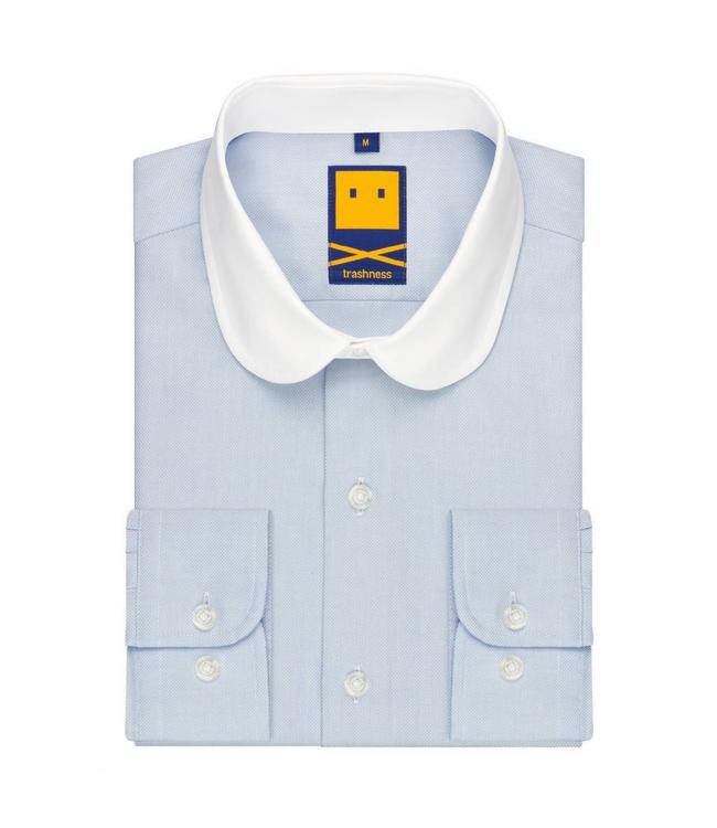 Trashness BLUE CLUB COLLAR SHIRT