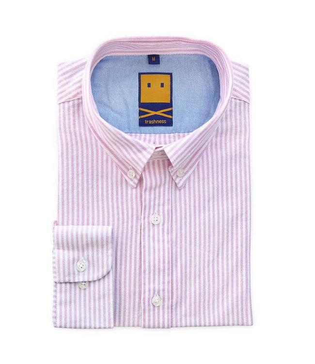 Trashness OCBD STRIPED PINK SHIRT