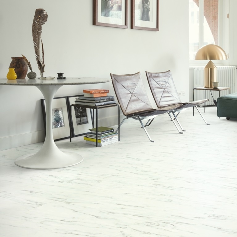 Quick-Step Wit carrara marmer Oro PVC AVSTU40136