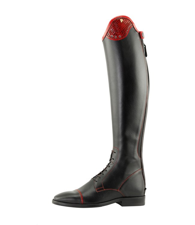 Petrie Boots Petrie  Luca  zwarte of bruine veterlaars met een sierkap in honeycomb