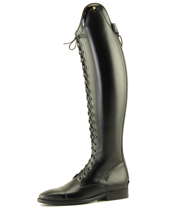 Petrie Boots Petrie veterrijglaars Rimini met rits achter met lakrand in zwart, bruin en blauw