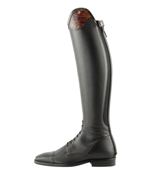 J011 Petrie Luca black Laced Ridingboot with and top-cuff honeycomb 39 44-37 UK