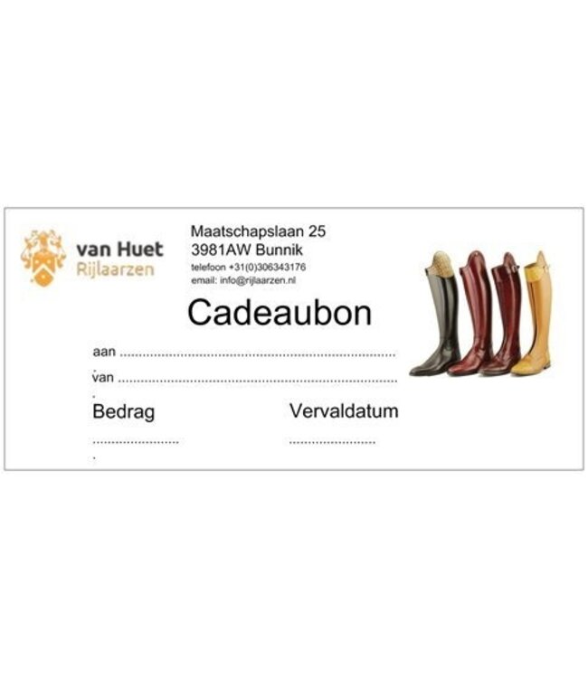Cadeaubon ter waarde van € 75,00