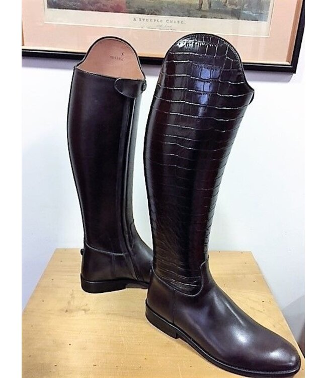 D521-8.0 Petrie Sublime dressage brown calf leather and brown crocoleather shaft 8.0 45-37 custom made