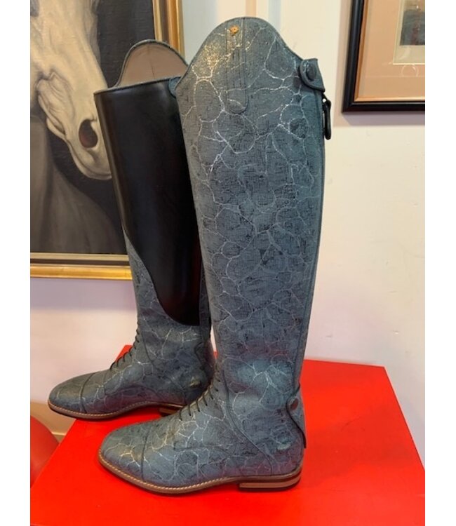 Petrie Jumping Boots (laced) 25% discount J004-7.0  Petrie Coventry grey fantasie  calf leather, UK  7.0  49-35.5-35