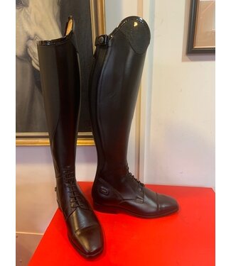 Van Huet Rijlaarzen J055-37Petrie Riva black Laced Ridingboot with and top-cuff "stardust" size 37 45-39 XW