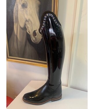 Van Huet Rijlaarzen D054-6.0 Petrie Significant Dressage in black calf leather + tiara double stroke 6.0 47-34 HE