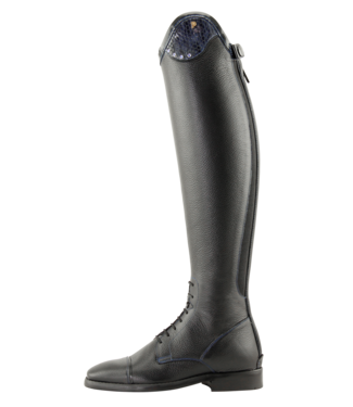 J065-43 Petrie Luca black Laced Ridingboot with and top-cuff honeycomb  43 52-40 L