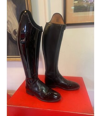 Van Huet Rijlaarzen D301-6.0 Petrie Significant Dressage in black calf leather + tiara double stroke 6.0 47-40