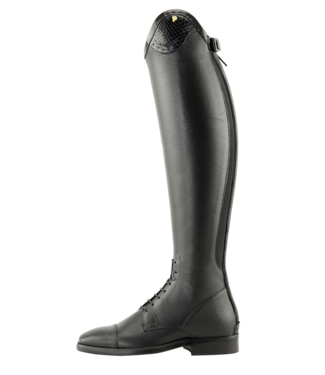 J001-43  Petrie Luca black Laced Ridingboot with and top-cuff honeycomb  43 -49-37