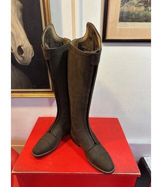 Van Huet Rijlaarzen  P705-7.0 Petrie Athene Polo brown nubuck leather with lamswool lining UK 7.0 47-L39.5-R40.5