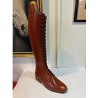 Petrie Boots Z723-42 Petrie Full Laced up boot  Rimini with zipper at the back  with  stroke in cognac 42-39-38N
