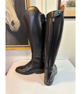 Van Huet Rijlaarzen J718-6.0 Aberdeen laced riding boot with elastic section black UK 6.0 m45-43.5-41 custom