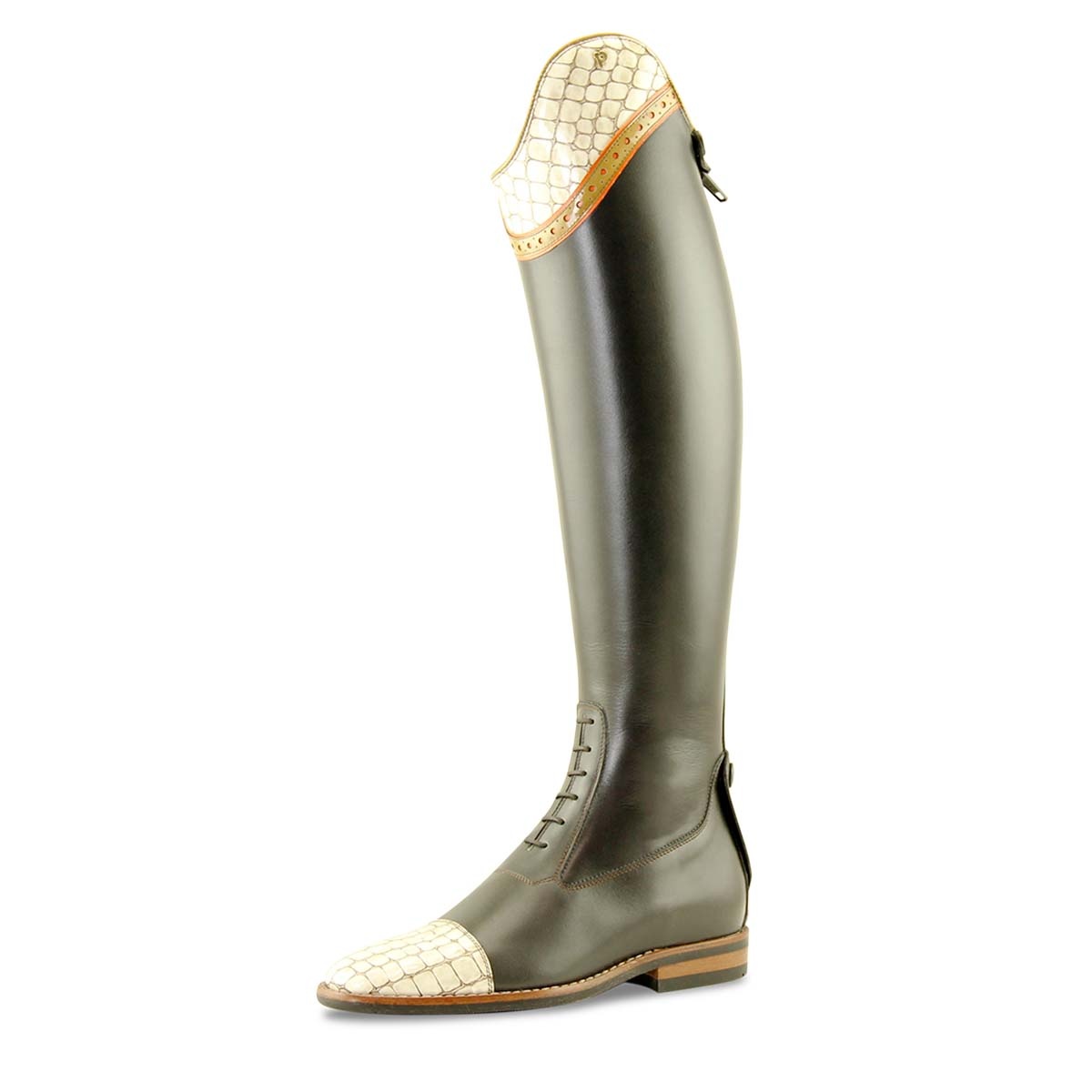 Allround Reitstiefel aus weichem Leder mit Reißverschluss hinten oder Schnürung, ideal für tägliches Training und Freizeitreiten.