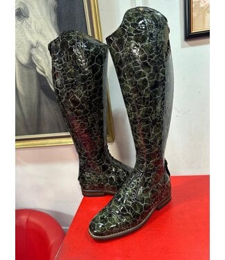 Van Huet Rijlaarzen  J609-7.0 Petrie Coventry groen croco calf leather UK size 7.0 47-41