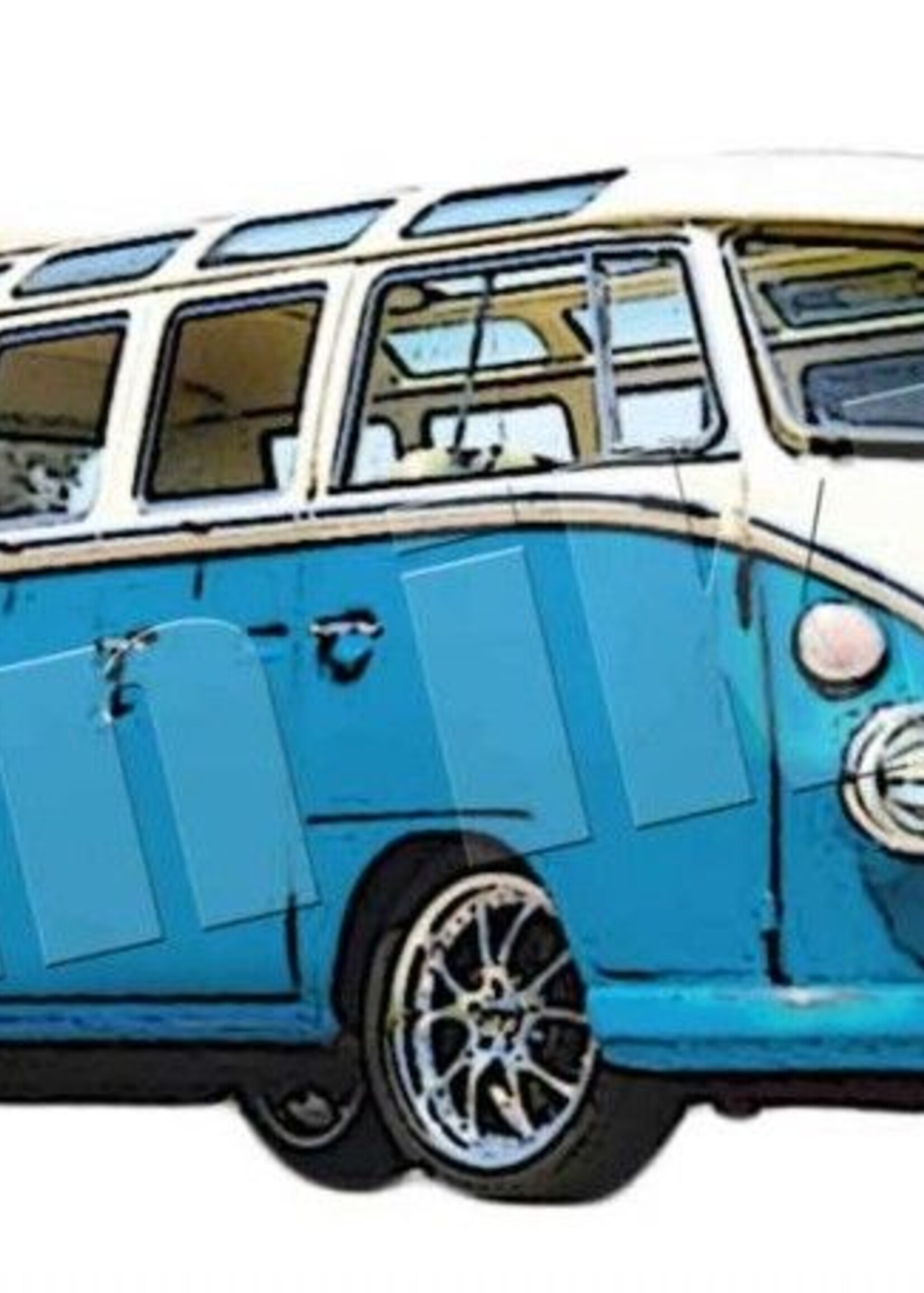 Vanikke Applicatie retro VW-bus rood of blauw voor overall