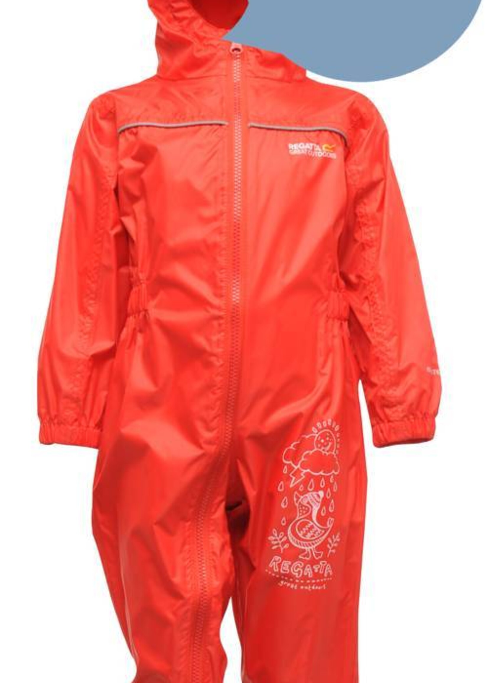 Regatta Kinderregenpak Puddle, rood, ademend en lichtgewicht