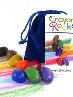 CrayonRocks Soja waskrijtjes 8 stuks in luxe zakje van blauw fluweel