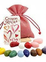 CrayonRocks Soja waskrijtjes 20 stuks in rood geblokt katoenen zakje