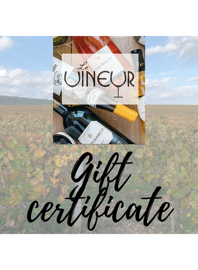 Le Vineur Gift Certificate