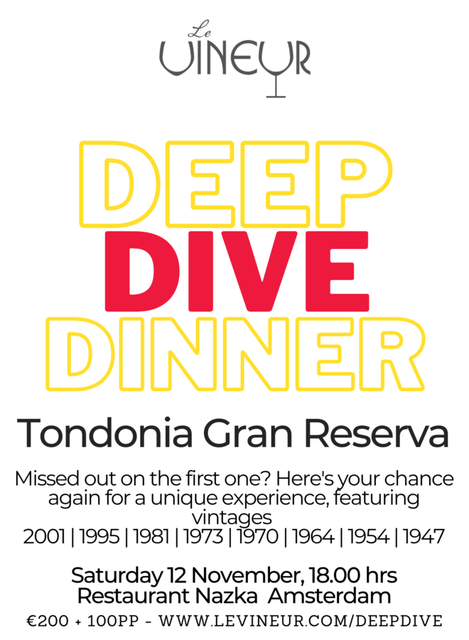Deep Dive Dinner: Viña Tondonia Gran Reserva vertical  - 3 December 2022