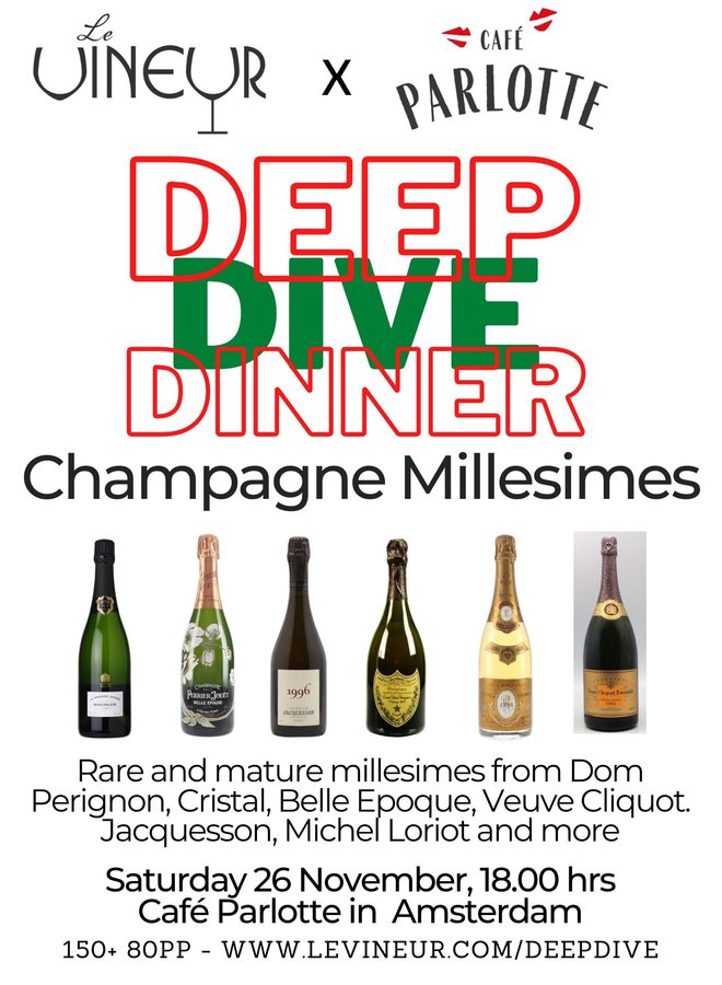 Deep Dive Dinner Champagne Millesimes -26 November 2022