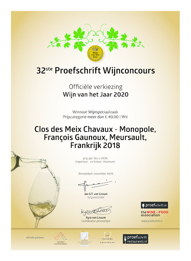 Meursault Clos des Meix Chavaux Monopole 2021