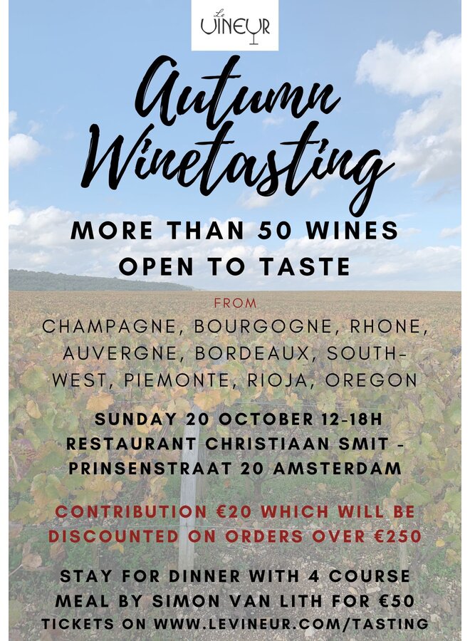 Autumn Winetasting - 20  OCtober  2024 at 12-6PM