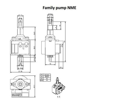 Ulka vibratiepomp voor koffiemachine NME3