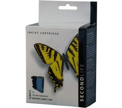 SecondLife inktcartridge voor Brother LC980C LC1100C XL blauw