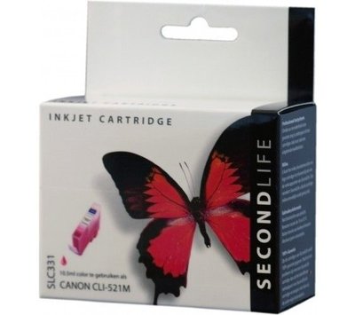 SecondLife inktcartridge voor Canon CLI-521M Rood