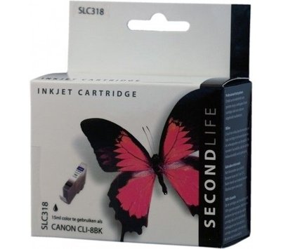 SecondLife inktcartridge voor Canon CLI8BK fotozwart