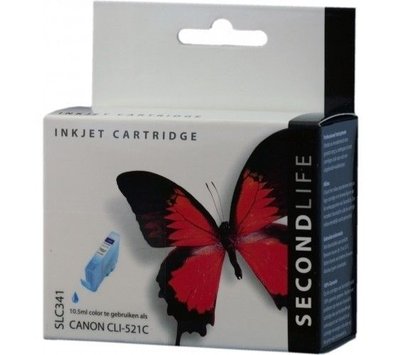 SecondLife inktcartridge voor Canon CLI-521C Blauw