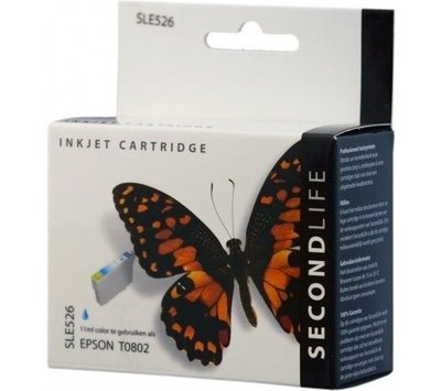 SecondLife inktcartridge voor Epson T0802 blauw