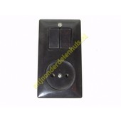 Wandcontactdoos  met serie schakelaar opbouw Bruin