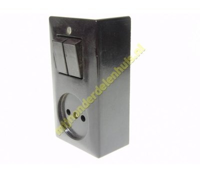 Wandcontactdoos  met serie schakelaar opbouw Bruin