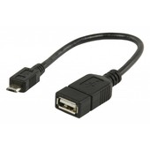 Nedis USB verloopkabel  Micro-B Male - A Female 0.20 m CCGP60515BK02