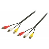 Nedis 3x RCA naar 3x RCA 1.5m videokabel CVGL24300BK15