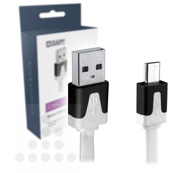 Micro USB-B laad- / datakabel plat 1m T085