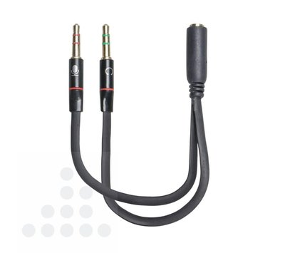 3.5mm jack headset adapterkabel 0.2m T153